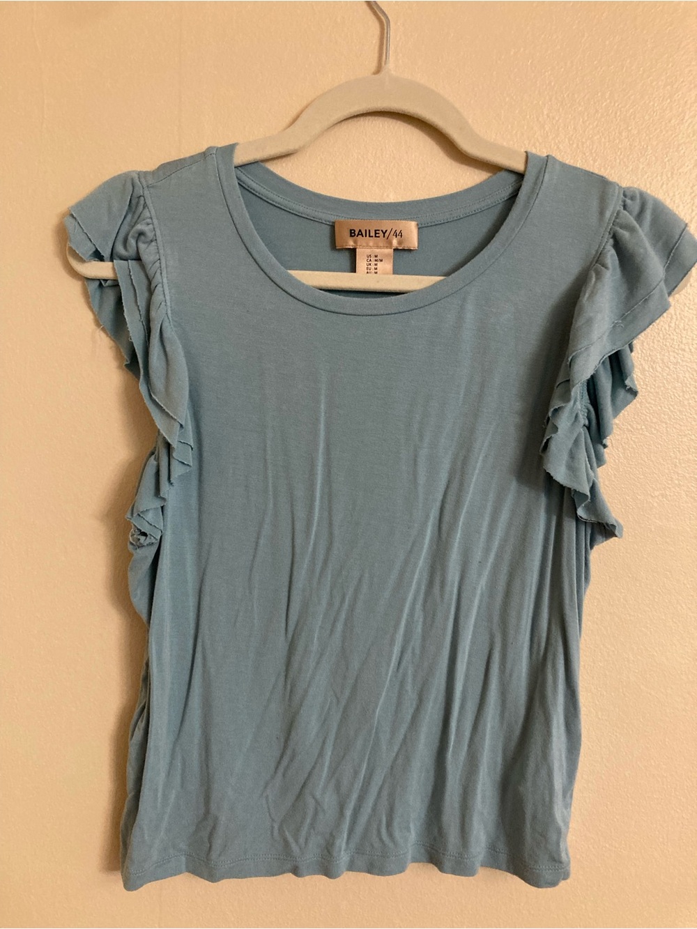 Bailey 44 Light Blue Ruffle Sleeve Tank Top